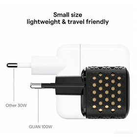 Adaptor Daya USB-C 100W Pengisi Daya Cepat Disipasi Panas Ultra Kompak Steker Euro Pengisi Daya USB C 1 Port