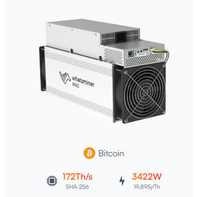 High back MicroBT Whatsminer M60 166T Mining Hardware ASIC Miner for bitcoin machine
