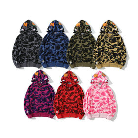 Sudadera con cremallera 100% algodón, ecológica, a prueba de viento, con camuflaje de tiburón, tipo chaqueta