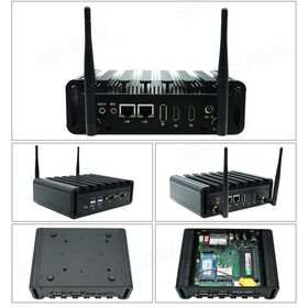 Ultra low price Fanless Industrial PC In-tel Pentium 6405U DDR4 Max 64GB M.2 SATA/NVME SSD 2*LAN 2*COM 2*HDMI+DP Display Mini PC