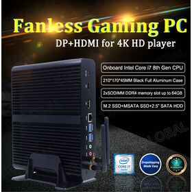 Eglobal In-tel 8th Core I7 8565U 64GB DDR4 Memory 1TB/2TB NVME SSD DP HD Display Window10 Nuc Fanless Desktop Gaming Computer PC