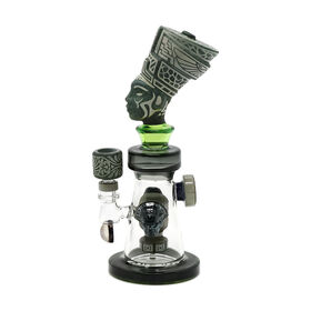 Nefertiti Carved GlassBong | Egyptian Queen Borosilicate SmokingPipe|Factory Outlet Wholesale