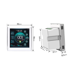 Sistema de Ventilación con Sensor Láser PM2.5 Cinco en Uno para el Hogar, Doble Ventilador, Comunicación RS485, Montaje en Pared Estándar 86