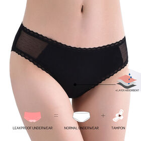 Culotte Menstruelle Imperméable en Coton pour Hommes et Femmes, Sous-vêtement de Période 4 Couches