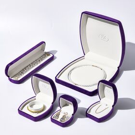 High Back Jewellery Packaging box Customized logo gift box quality soft Flannel velvet box for Ring Pendant Earrings Necklace