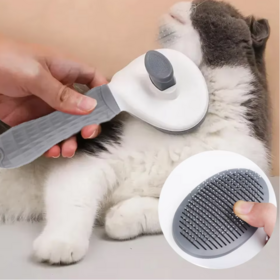 Artículo más vendido Autolimpieza Cat & Dog Slicker Cepillos Pet Grooming Peine con botón de limpieza Dog Grooming Peine Brush herramienta
