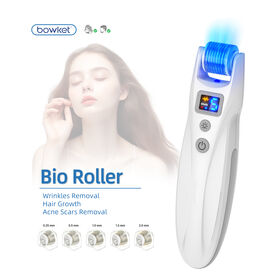 Bowket Bio Pen Roller Skin Tightening and Hair Growth Vibrating Roller 540 Tips Titanium Skin Care &Tools Facial Device