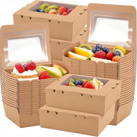Customized service Wholesale Folding Food Packaging Takeaway Food Container Disposable Kraft Paper Box
