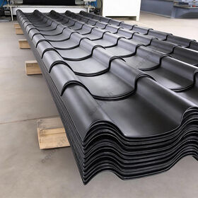 Black Stone Coated Metal Roof Tiles Waterproof Villa Roofing Materials