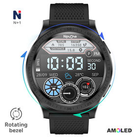 Good quality Zinc alloy Case NMD03 Rotating bezel Smart Watch AMOLED Screen reloj intenigente GPS for the elderly for sale
