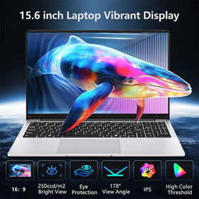 Portátil de 15.6'' a Precio de Fábrica con Procesador Celeron, 12GB DDR4, 256GB SSD, Batería de 5000mAh, Wi-Fi 5 para Uso en Oficina, Hogar, Escuela y Viajes