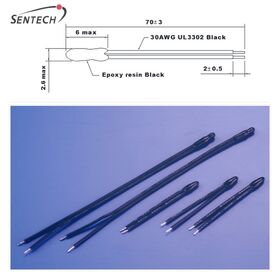 High-precision 10k ohms NTC thermistor with flexible leads for stable, accurate temperature sensing in tight spaces.