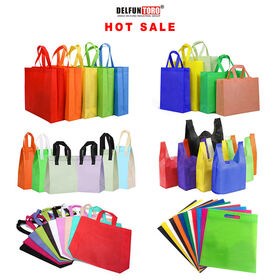 DELFUN TORO Bag, Hot Sale Reusable Recycle Shopping Tote Bags Machine Make Printed Logo Portable Thank You Shop Bag T-shirt Bag