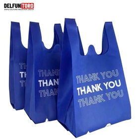 Machine à Sacs Fourre-Tout de Shopping Portables Recyclés Écologiques Promotionnels avec Logo Imprimé - Sac de Remerciement, Sac T-Shirt, Sac DELFUN TORO