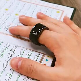Smart Islamic Religious Zikr Ring Wearable Electronic Rosary with Finger Counter Magnetic Charging Smart Electronic Product