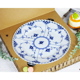 Assiette de Service Ronde en Porcelaine Bleue et Blanche Style Européen, 10,75 Pouces, Plat à Dîner en Céramique avec Motif Floral, Lot de 2 avec Emballage Nid d'Abeille