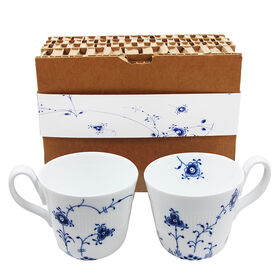 350ml porcelain mug set of 2 with Qinghua Porcelain with Floral Decal for Restaurants Cafes & Gift