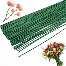 Vente en gros de tiges florales en fil de fer 50 cm marron, tiges florales vertes et blanches enveloppées de papier, outils de décoration de gâteaux en fondant