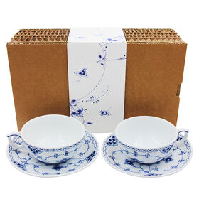 210ml Tea Cup&Saucer set of 2 Qinghua Porcelain with Floral Decal for Restaurants Cafes & Gift Couple Gift Set