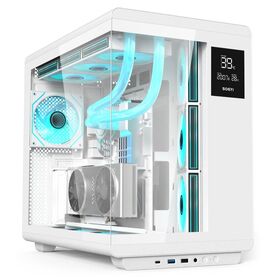 Casing PC Gaming SOEYI ATX Kaca Tempered 360mm Water Cooler dengan Layar Digital