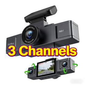 Cheap Dashcam Manufacturer with OEM/ODM service, 3 Channel Recording Car Camera, WIFI Supported, Seamless Loop Recording, G-sensor