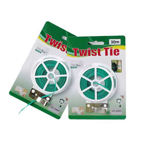 PE 50m _ 0,45mm _ 2,5mm Reutilizable Jardín Twist Tie Verde Recubierto Cable Clip Banda Vegetal Suministros de jardinería