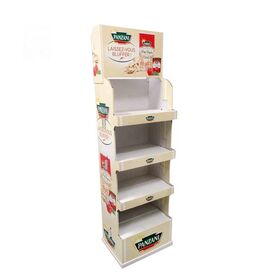 Flach verpackter, kundenspezifischer POP-Karton-Display-Werbeständer aus Wellpappe für Getränke