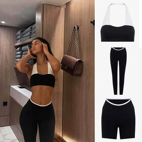 Conjunto de Ropa Deportiva para Mujer al por Mayor: Sujetador Deportivo sin Costuras, Leggings y Pantalones Cortos para Yoga y Entrenamiento (4 Piezas)