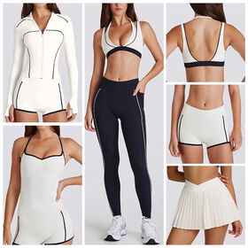 Hochwertiges 6-teiliges atmungsaktives Fitness-Sportbekleidungsset für Damen: Leggings, Jacke, Activewear, Sporthose, Sport-BH, Weste für Yoga