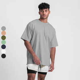 Camisetas de Verano para Hombre de Manga Corta - Camiseta de Gimnasio Negra Lisa de Alta Calidad para Correr y Hacer Ejercicio con Diseño de Logo Personalizado