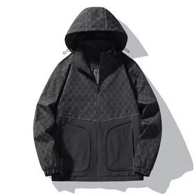 Jaqueta de Caminhada Corta-Vento Respirável Casual Varsity Unissex com Zíper e Capuz para Uso Externo, Roupa Esportiva de Rua para Homens e Mulheres
