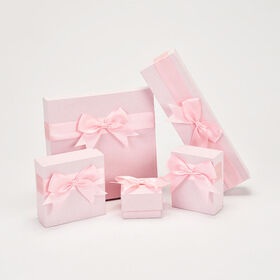 En gros Petit logo Personnalisé Imprimé Papier Emballage Boîte À Bijoux rose De Luxe for sale
