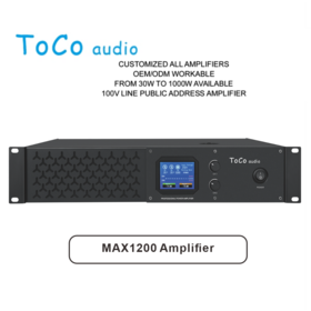 Amplificateur de Puissance Classe H 2 Canaux MAX 1200, 2x400W, Idéal pour le Son Live, les Systèmes PA et les Installations Audio Commerciales.
