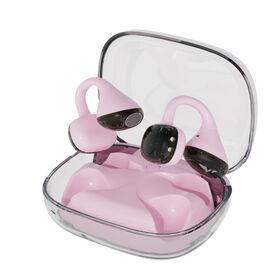 Pink Lightweight TWS True Wireless Stereo Earbuds com cancelamento de ruído ativo para esportes e USB-C Charging