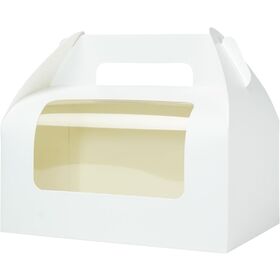 Paper Bakery boxes custom White bread box with window, large mountain-top box for lunch, snacks, biscuits, and pastries