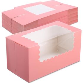 Food grade paper Bread box with window, biscuit box, pumpkin roll container, donut box, pastry and cake packaging