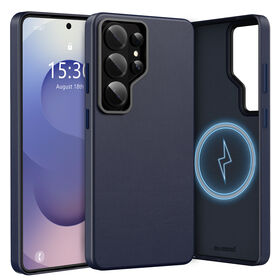 Funda de Cuero Memumi Magnética para Samsung Galaxy S26 Ultra Compatible con MagSafe - Funda de Cuero PU con Agarre Cómodo Mejorado, Color Azul