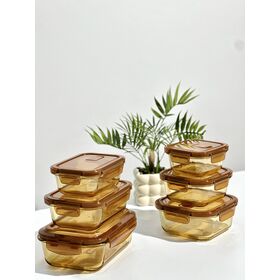 Airtight High Borosilicate Glass Food Storage Container Set with BPA-Free Lids