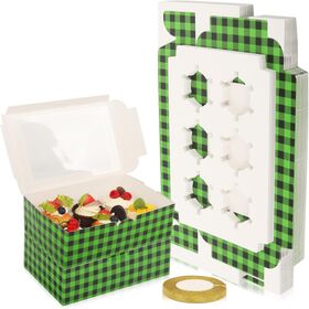 Christmas pastry box with window, suitable for storing biscuits, macarons, muffins, chocolate strawberries, and dessert packaging