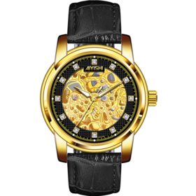 Classiques Bon service Montre Mécanique Automatique Résistant À L'eau Réserve de Puissance Mouvement Squelette Montres Mécaniques