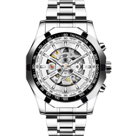 Bas prix luxe hommes 45mm montre mécanique automatique boîtier en acier inoxydable lumineux 3-Bar pointeur d'eau boucle étanche