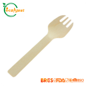 Leafyes 105 mm Umweltfreundlicher Bestseller Einweg-Holzspork biologisch abbaubar Birkenholz Besteck Natürliches Messer Löffel Gabel Sporks