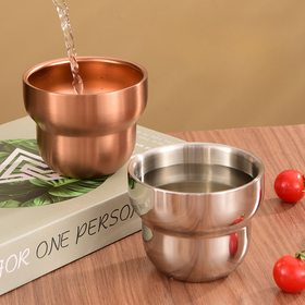 2026 nuevo diseño de acero inoxidable en forma de calabaza taza, pulido y durable, de doble capa de acero inoxidable creativo taza de beber