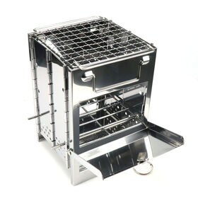 Petit Gril Table Charbon Portable Sans Fumée – Barbecue Intérieur Extérieur Anti-Adhésif, Idéal 1 Personne Camping Pique-Nique