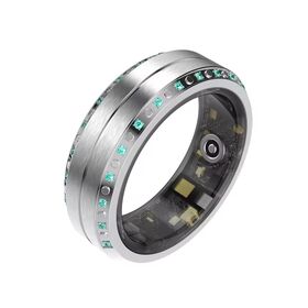 Diamond IP68 Smart Ring Blood Pressure Monitor Fitness Tracker Compatible IOS Android Magnetic Charging App Control Ceramic Case