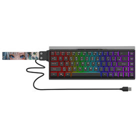 Clavier Ergonomique à Membrane 68 Touches, Filaire/2.4Ghz/Bluetooth, Rétroéclairage Arc-en-ciel, Clavier de Jeu, Compact, Rechargeable, Fourniture OEM Personnalisée