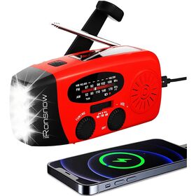 Hand Crank Radio With LED Flashlight For Emergency, AM/FM NOAA Portable Weather Radio With 2000mAh Power Bank Phone Charger