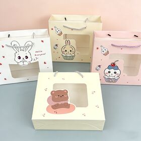 Sac en Carton Transparent avec Fenêtre pour Fleurs et Poupées, Petit Sac à Main pour Cadeaux de Saint-Valentin, Sac Cadeau de Mariage
