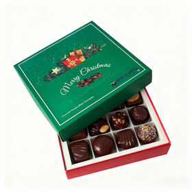 Boîte en Carton Pliable Vide pour Chocolat, Emballage Cadeau Papier pour Bonbons et Chocolats, Design Noël