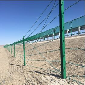 Barbed wire fence.